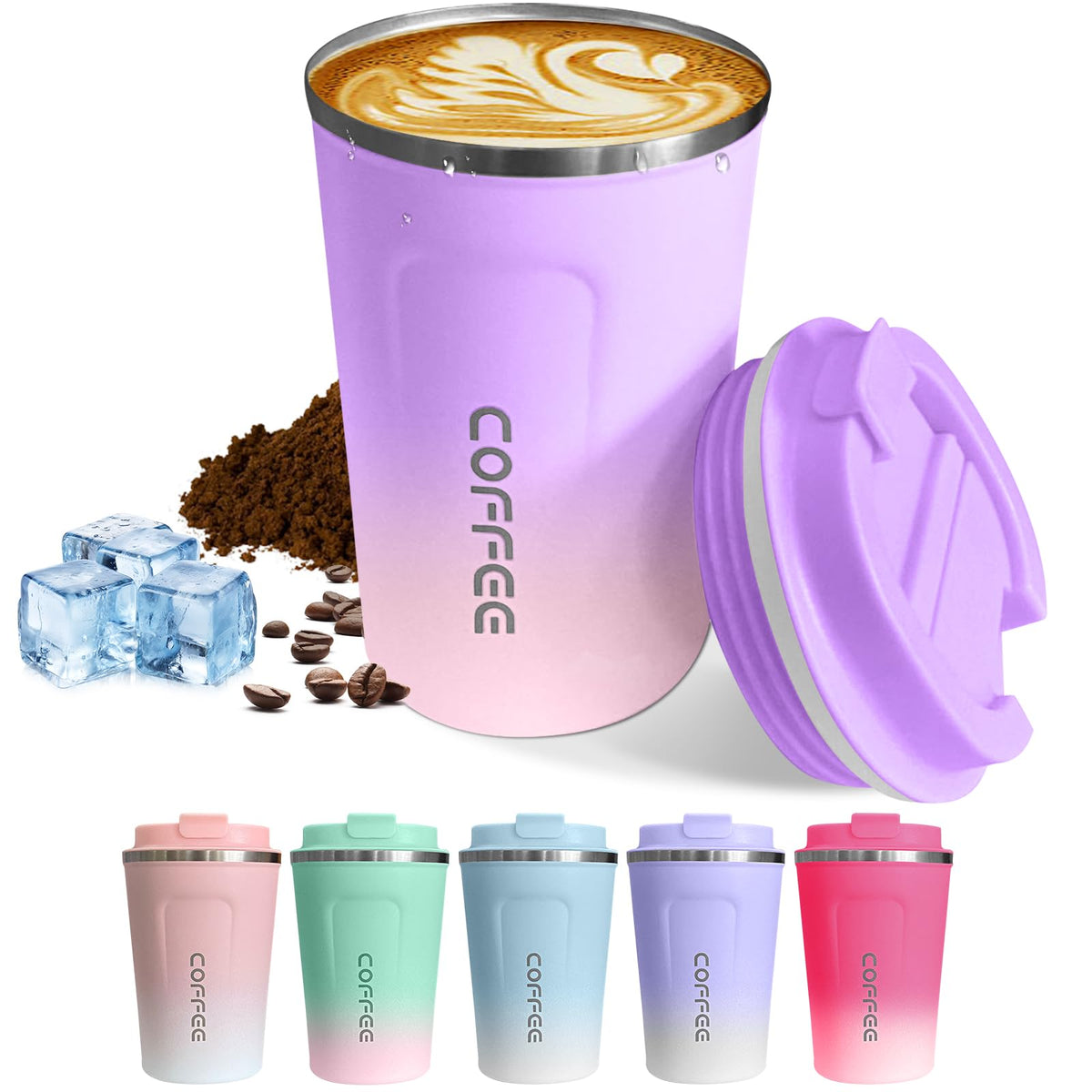 SPLMIFA, taza de viaje con aislamiento doble mantiene bebidas calientes o frías.