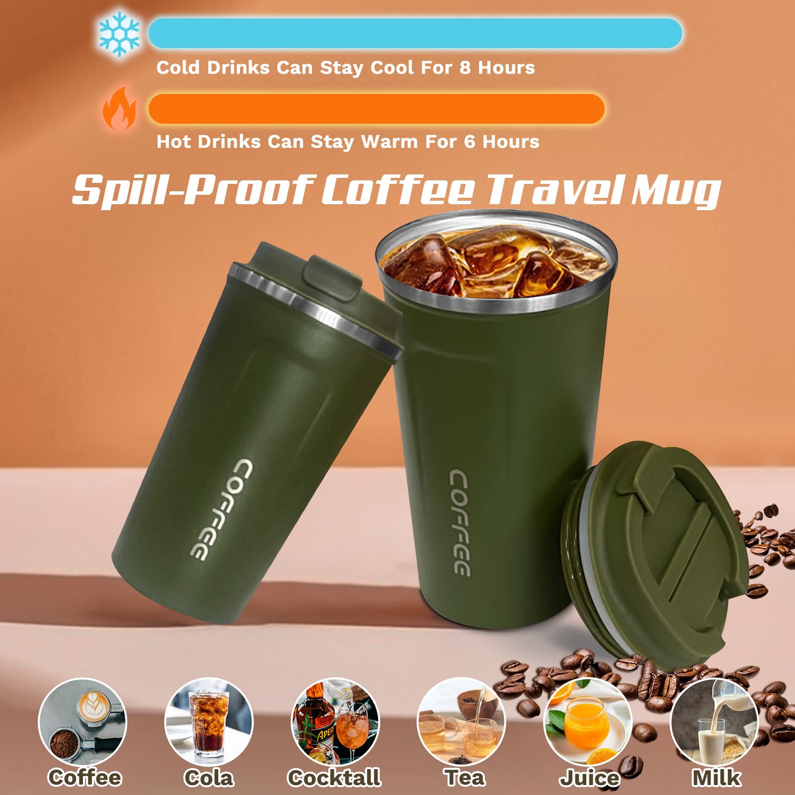 SPLMIFA aislamiento doble en acero inoxidable mantiene bebidas calientes y frías