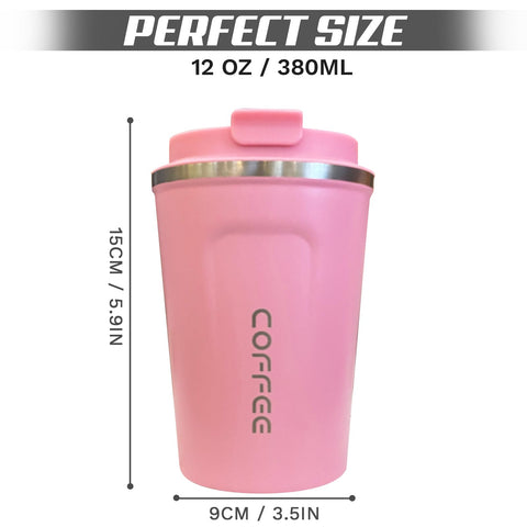 SPLMIFA taza rosa 12oz tapa hermética para evitar fugas