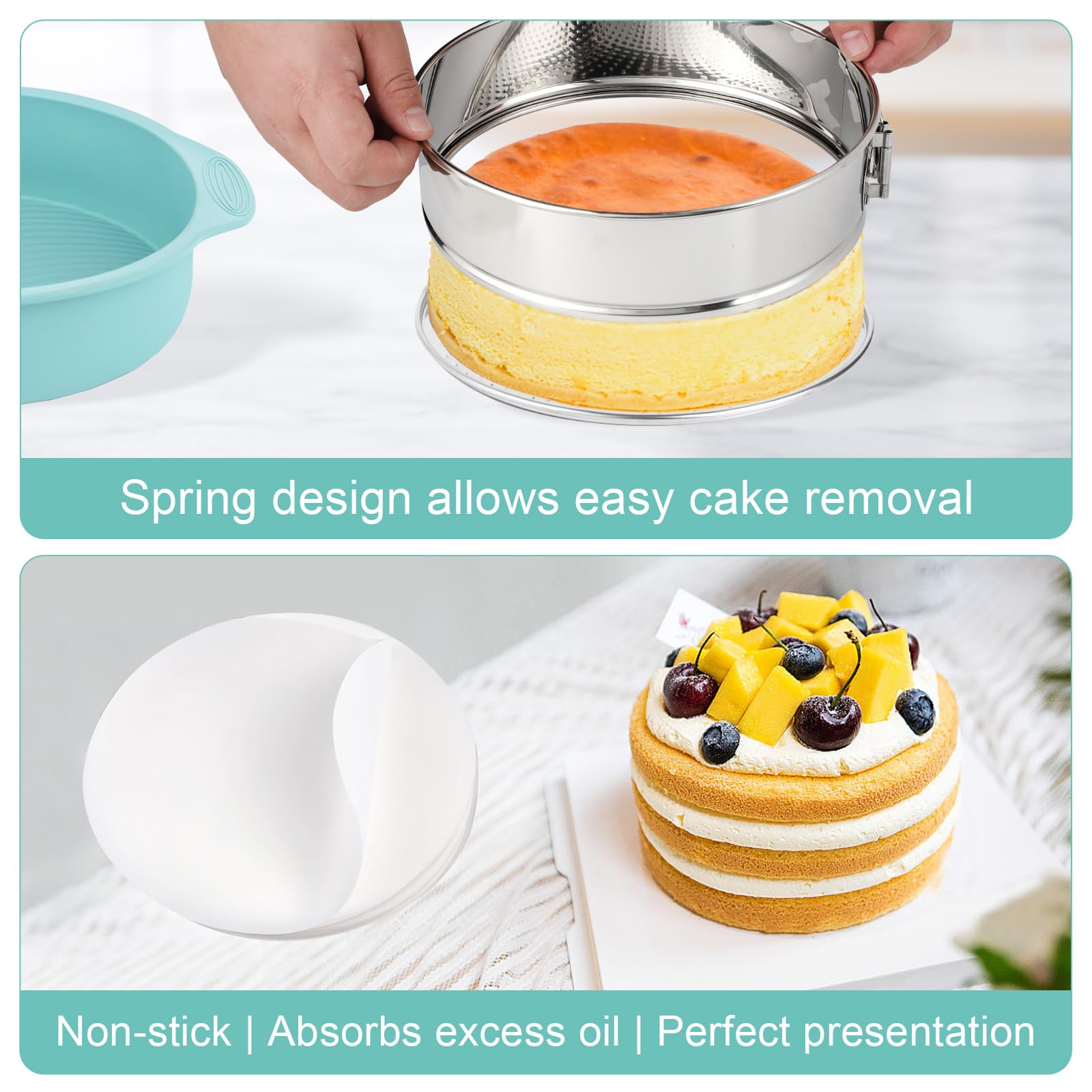 Spmarkt base desmontable para liberar tartas con facilidad.