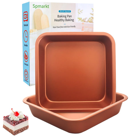 Spmarkt molde cuadrado 8x8 para hornear y desmoldar fácilmente.