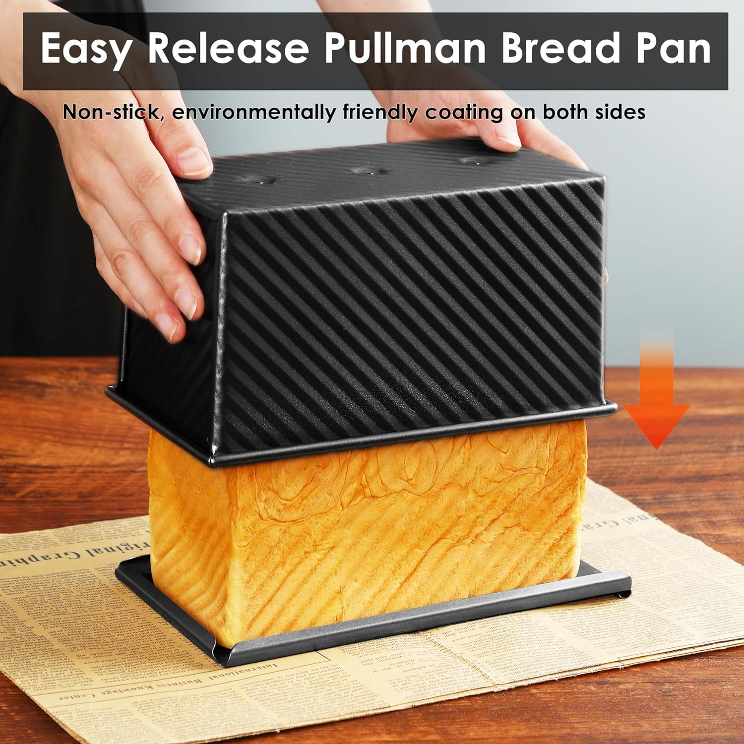 Spmarkt pan de molde Pullman con superficie antiadherente para desmoldeo fácil.