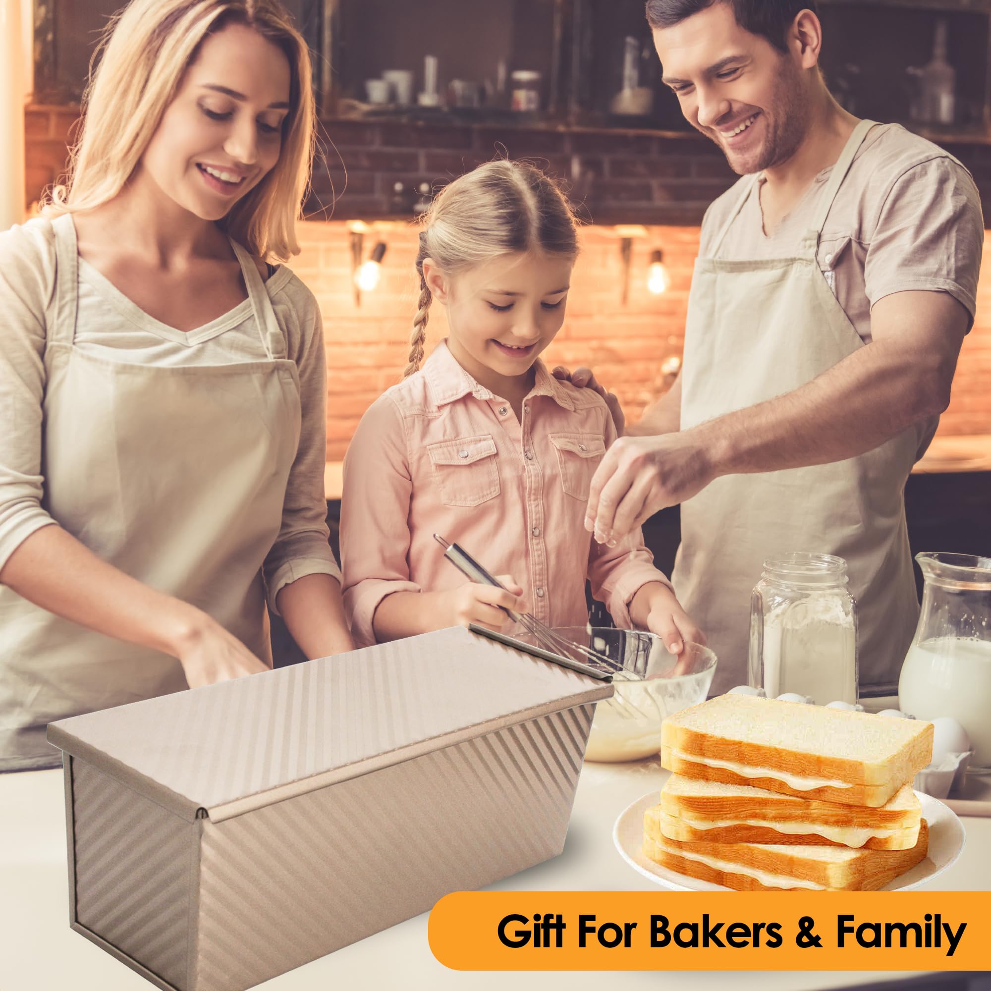 Spmarkt Pan Pullman dorado diseño duradero ideal para recetas de familia