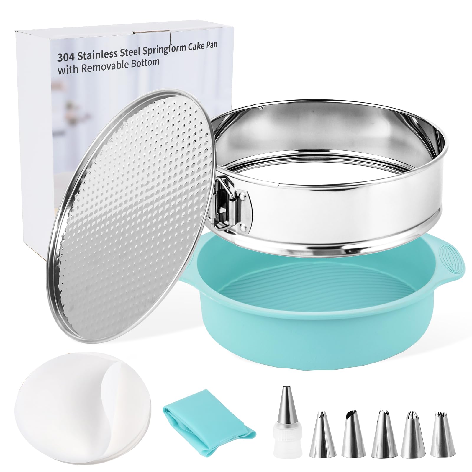 Spmarkt pan springform de 9 pulgadas, acero inoxidable para hornear seguro.