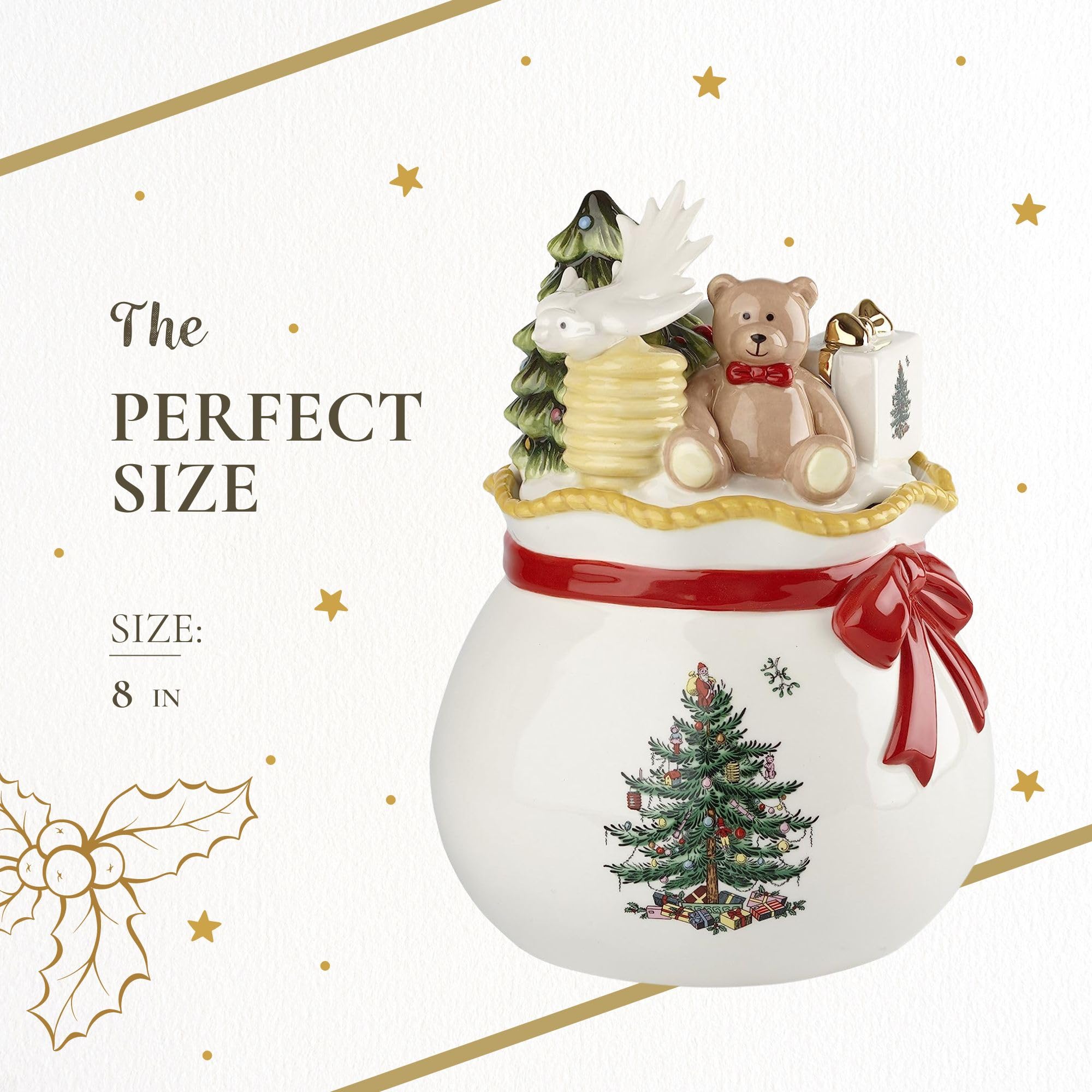 Spode diseño navideño con árbol y oso, añade calidez a cualquier rincón.