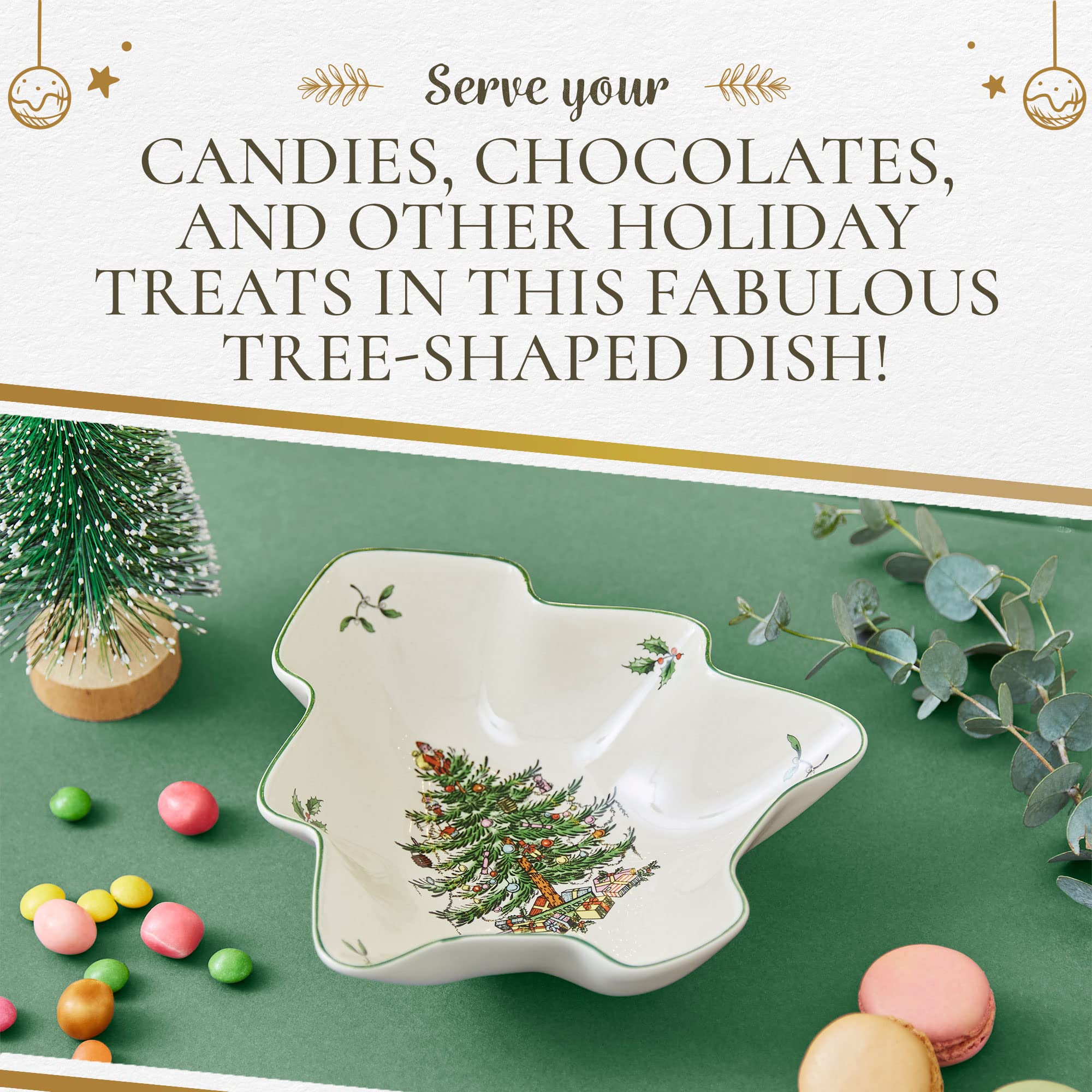 Spode Arbol Navidad: apto para lavavajillas, facilita la limpieza tras fiestas.