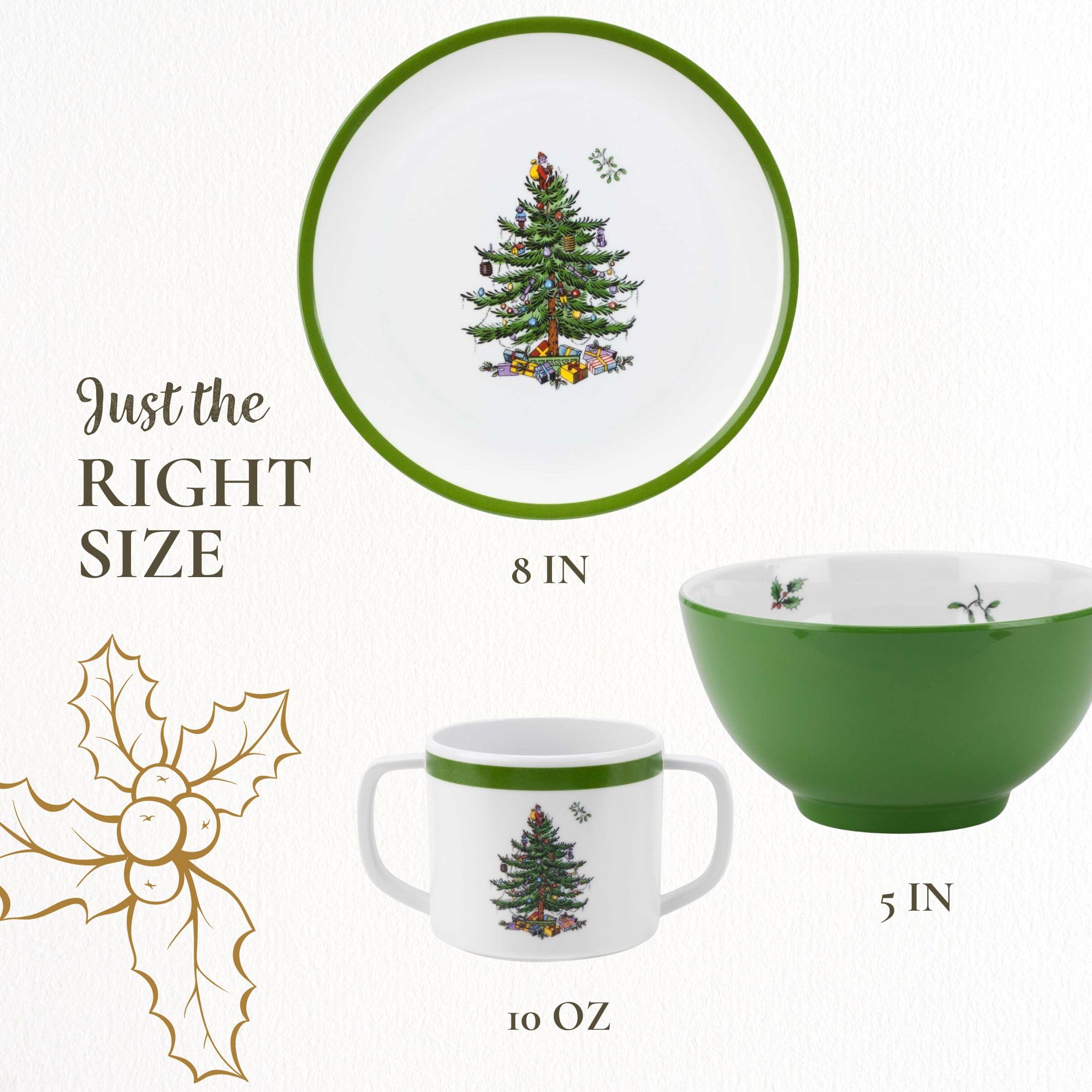 Disfruta de un estilo atemporal con el motivo de árbol navideño de Spode.