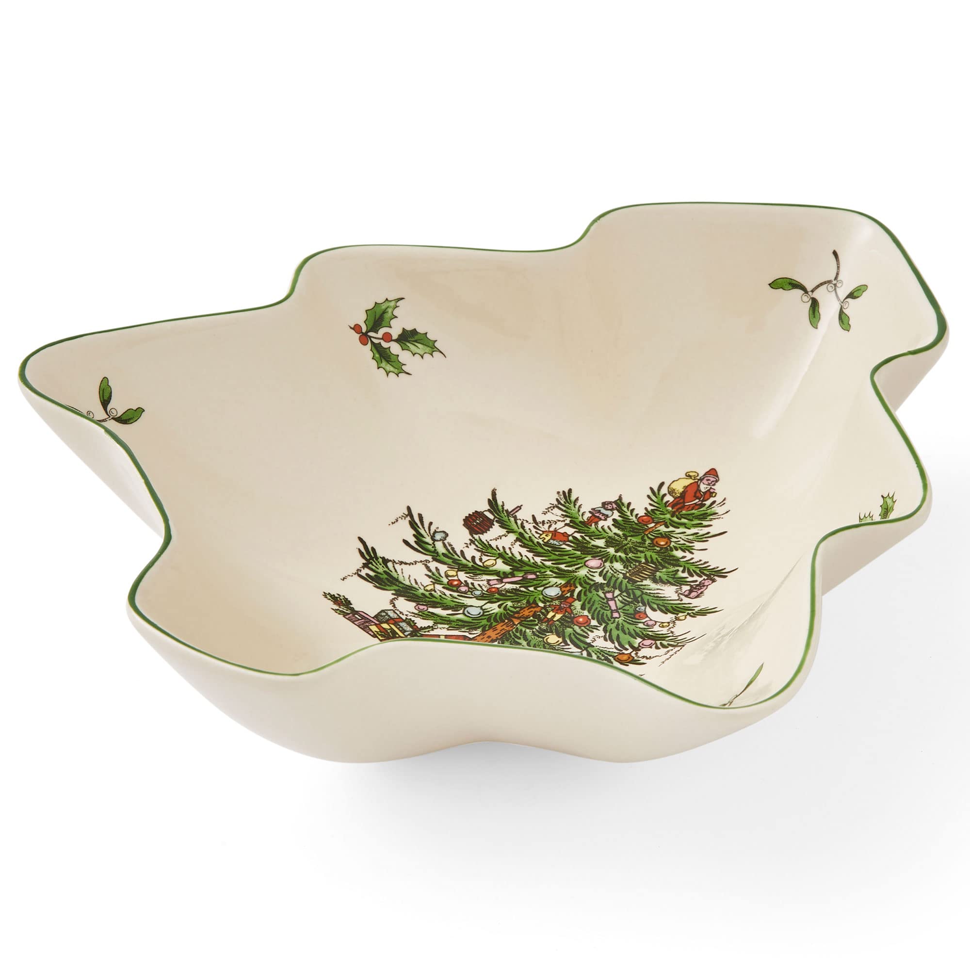 Spode Arbol Navidad: fuente de servir de 9 pulgadas para fiestas y reuniones.