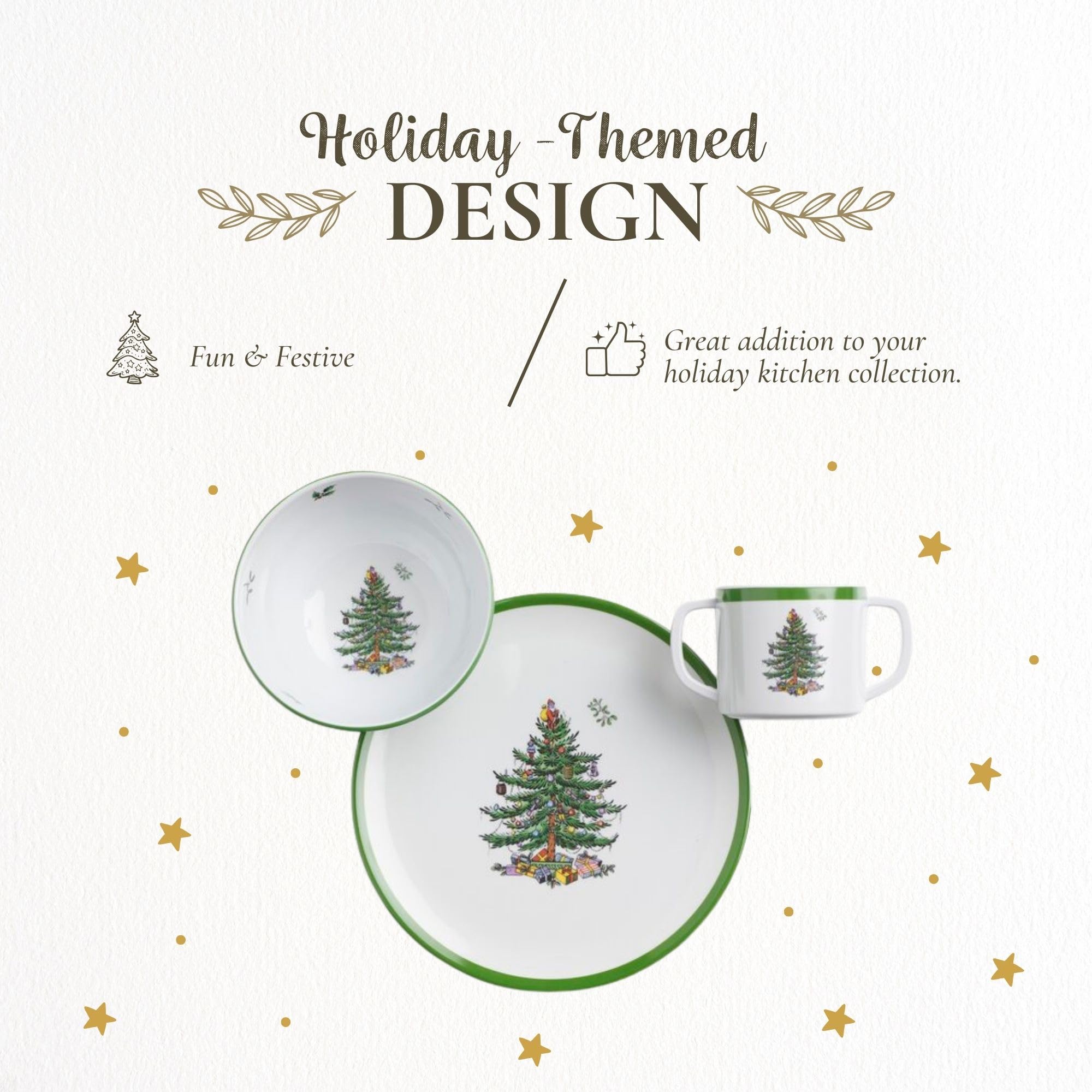 Juego regalo Spode Christmas Tree en caja con ventanilla para regalar.