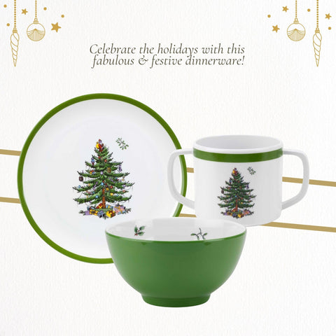 Spode Christmas Tree apta para lavavajillas, facilita la limpieza posterior a la comida.