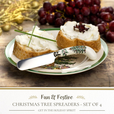 Spode Árbol de Navidad: mango de porcelana para untar queso