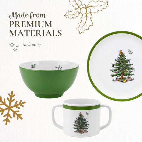 Melamina Spode árbol navideño, vajilla resistente para fiestas y picnic.