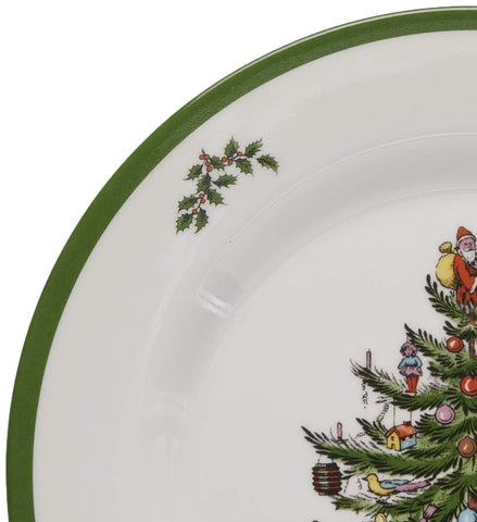 Spode Árbol de Navidad plato de cena 11 pulgadas, duradero para uso diario.