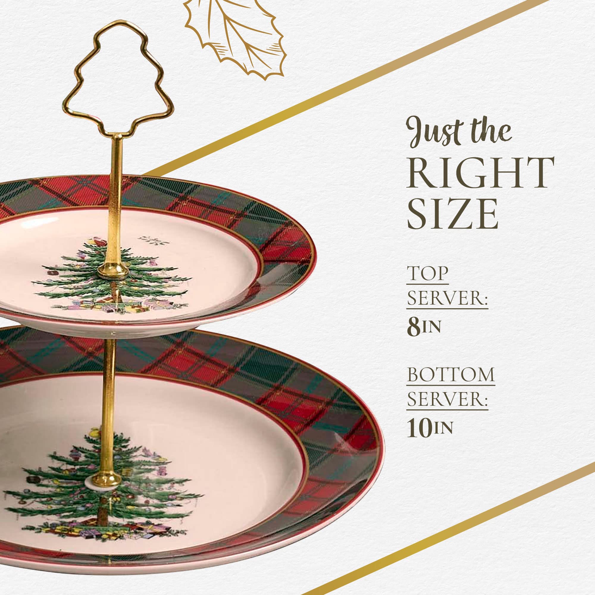 Spode Árbol Navidad Tartan - regalo festivo ideal para anfitriones y familias