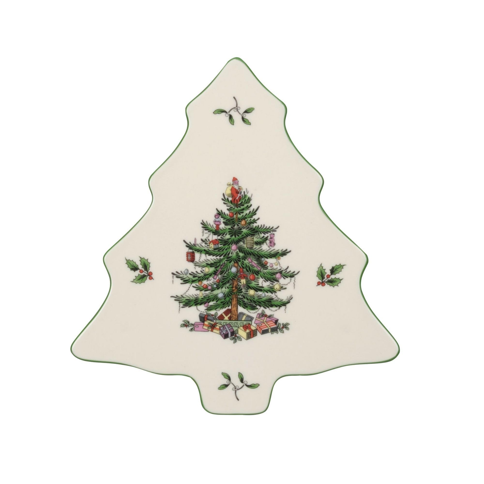 Spode Arbol Navidad Trivet 8 pulgadas protege superficies y decora mesas festivas