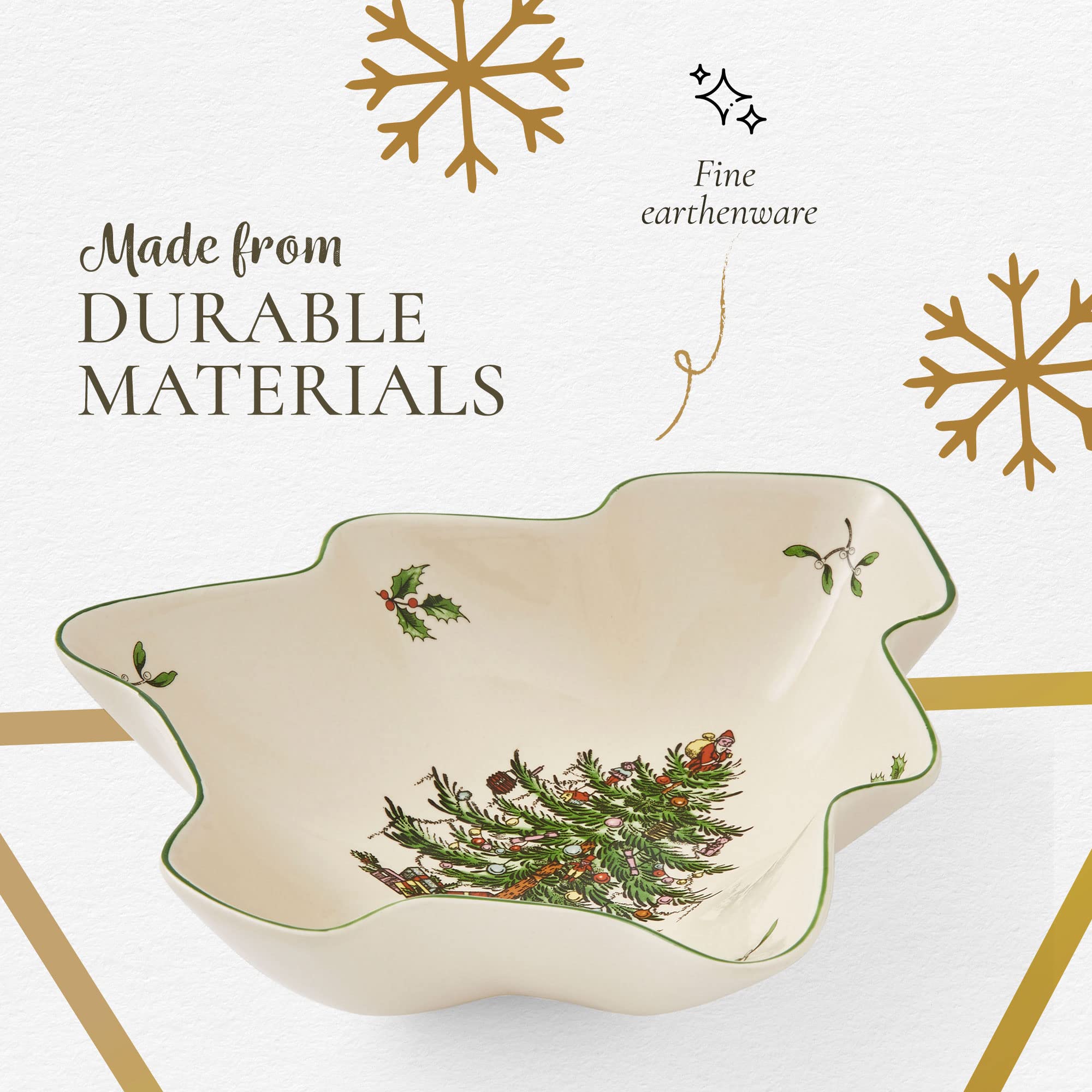Spode Arbol Navidad: ideal para aperitivos, dulces y nueces durante el servicio.