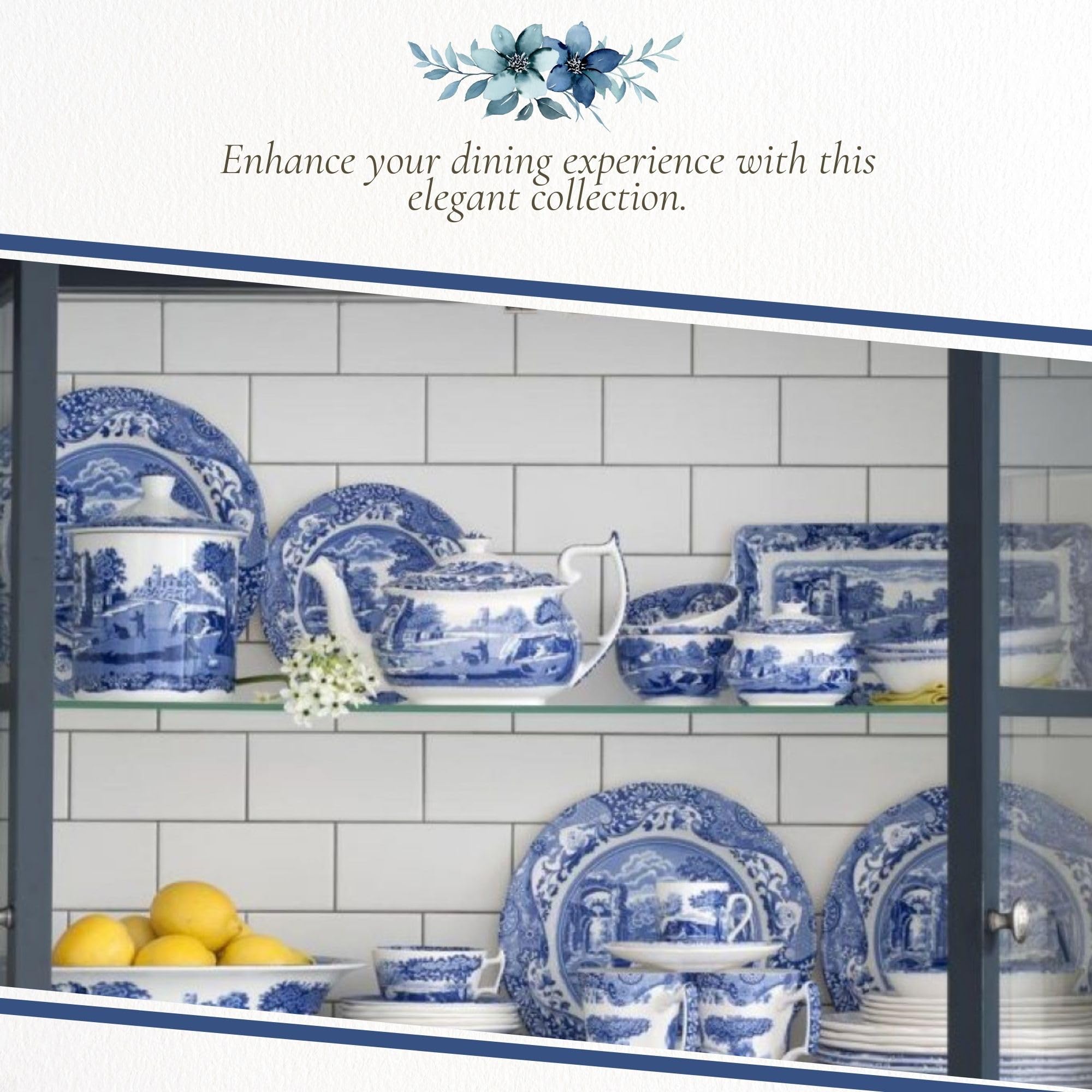 Spode Azul Italiano apto lavavajillas y congelador para limpieza fácil.