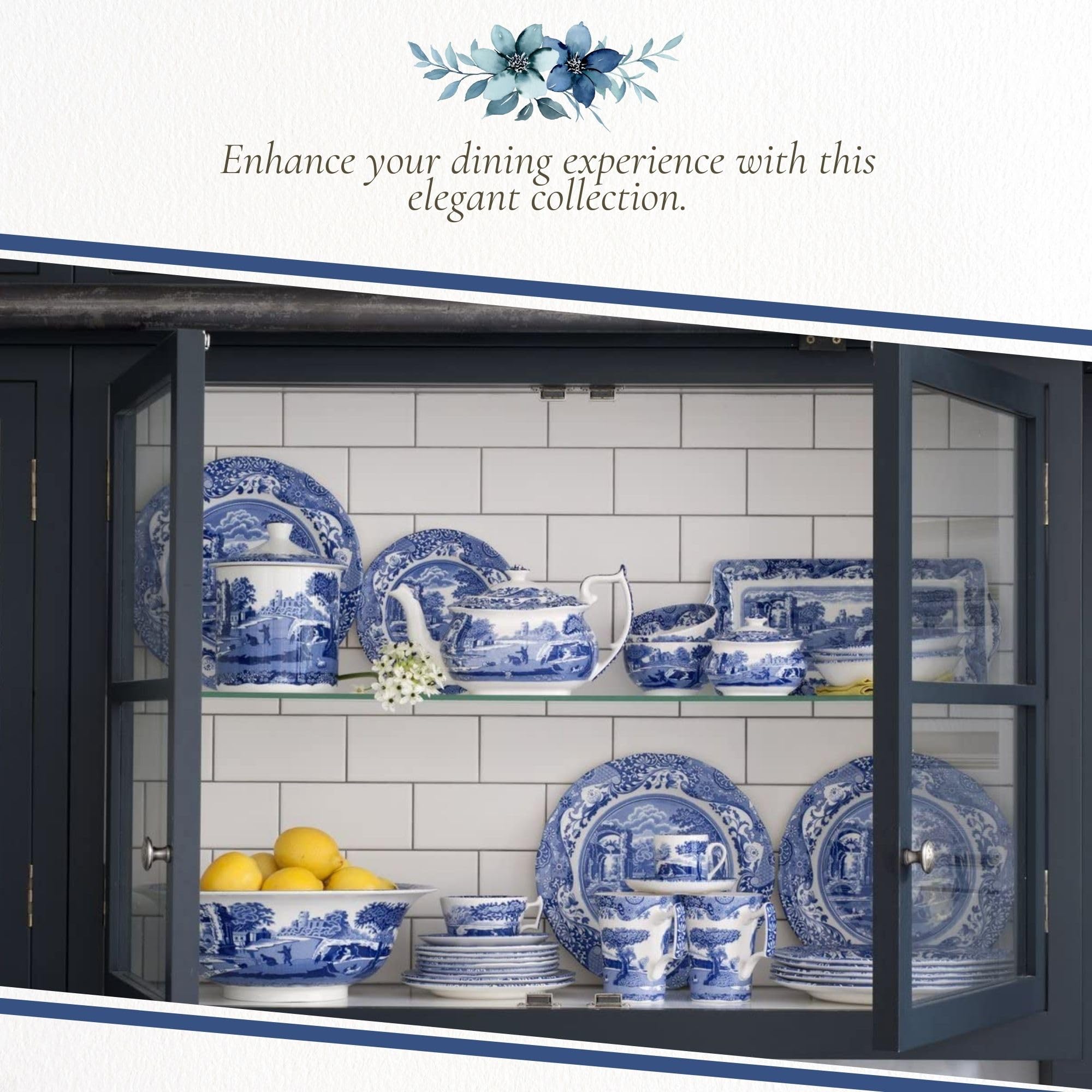 Spode Blue Italian Ascot tazon de cereal para ensalada
