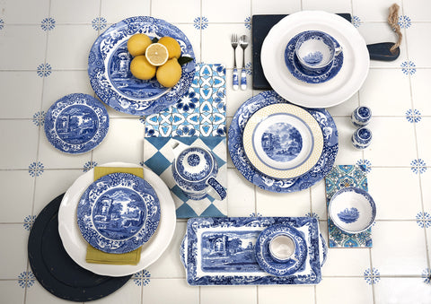 Spode Blue Italian Ascot tazon de cereal con borde Imari para sopa