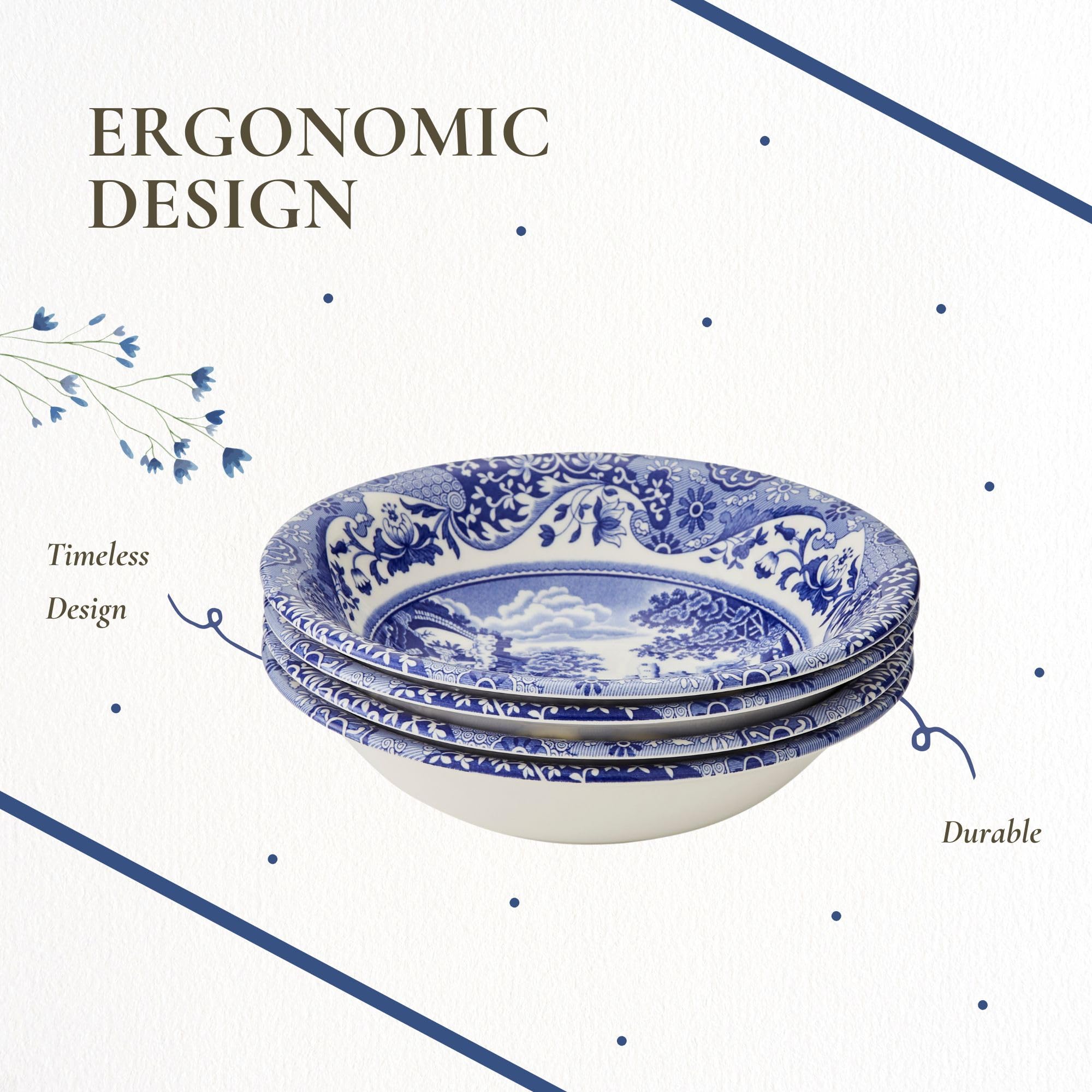 Spode Blue Italian Ascot tazon de cereal uso diario