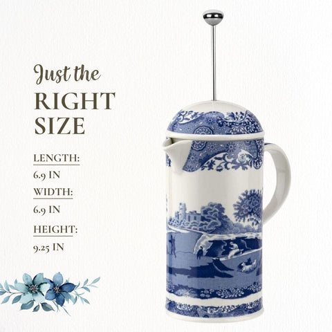 Regalo elegante: prensa francesa Spode Blue Italian para amantes del café.