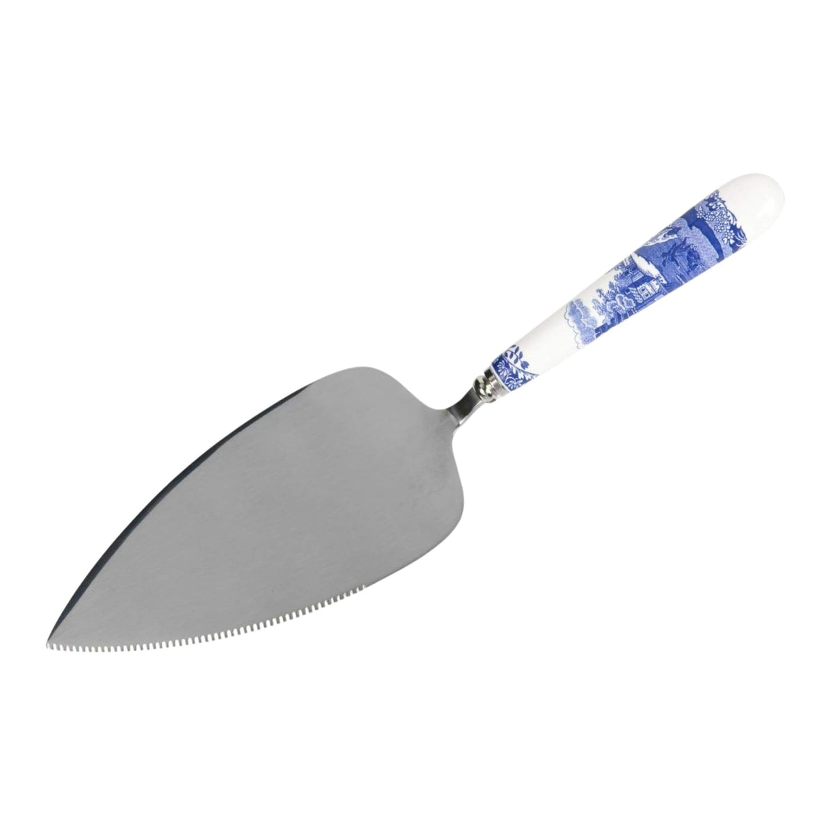 Spode Blue Italian, cuchara de servir pasteles en porcelana para presentar con elegancia.