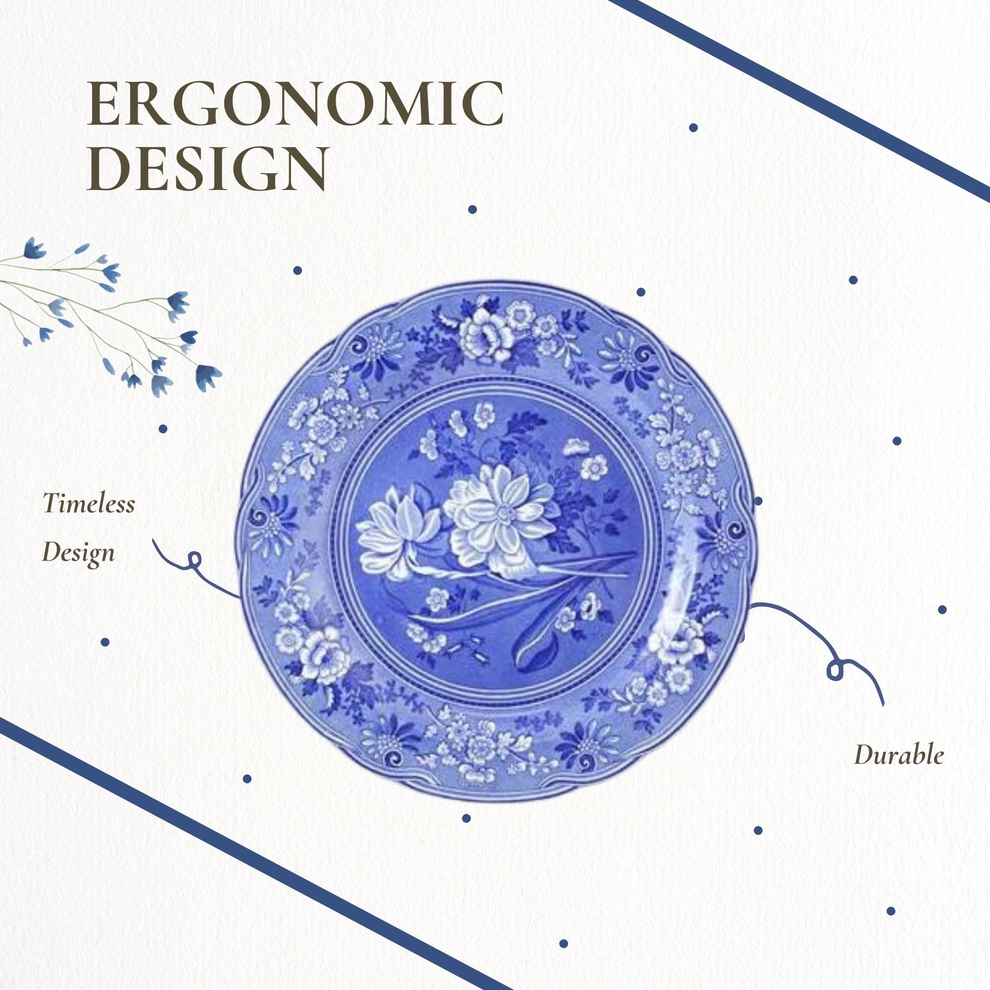 Plato Spode Blue Room Georgian con motivo Hombre del Bosque, ideal para exhibición