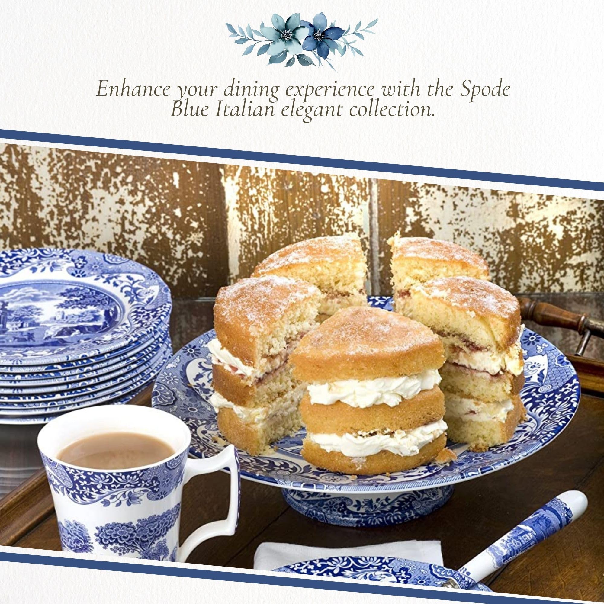Plato Spode Blue Room Georgian con motivo sauce llorón, añade encanto clásico a la vajilla