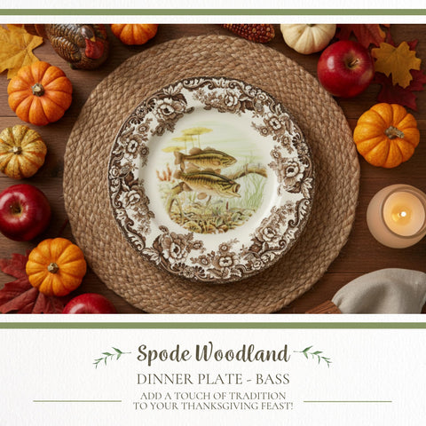 Spode Bosque Borde Floral Tradicional: borde floral clásico para mesas con encanto rústico.