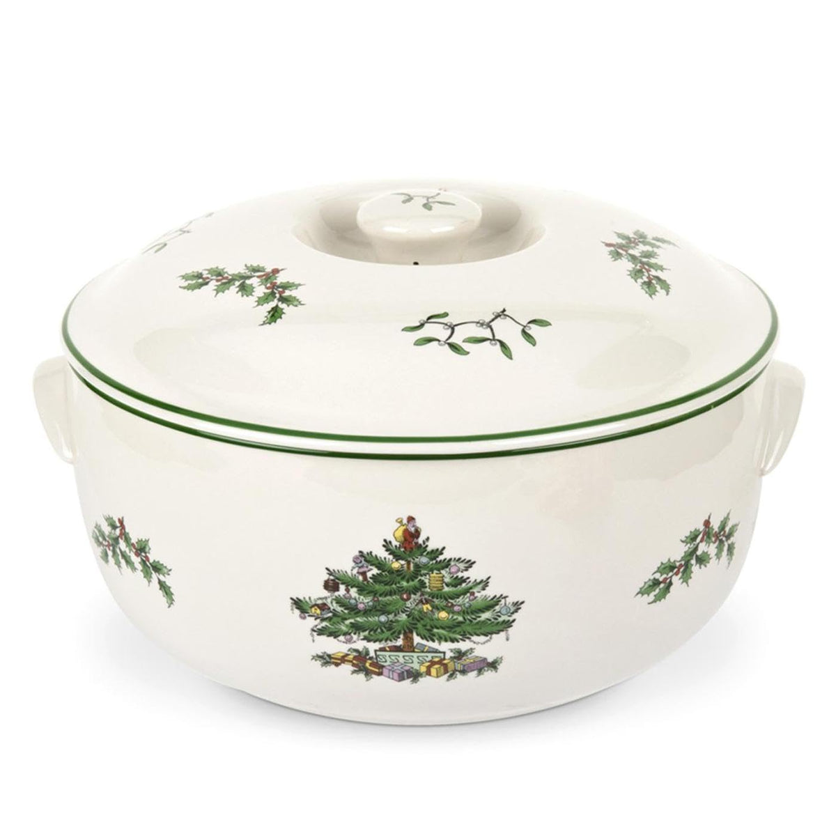Cazuela redonda Spode con tapa lista para servir guarniciones festivas