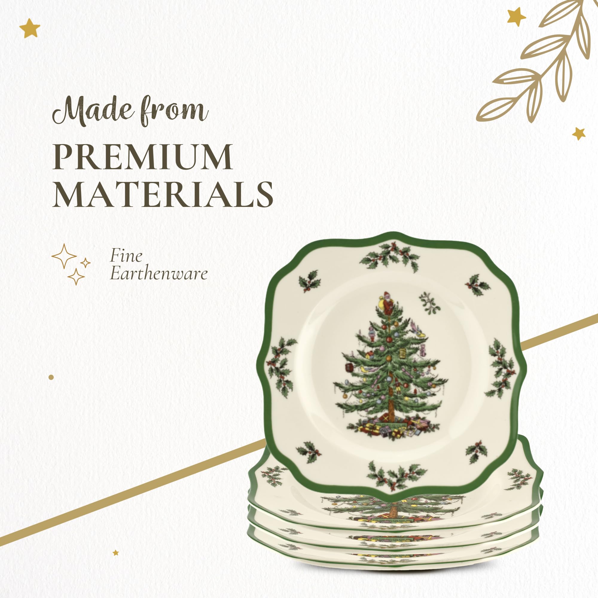 Cerámica Spode duradera con diseño de árbol para Navidad.