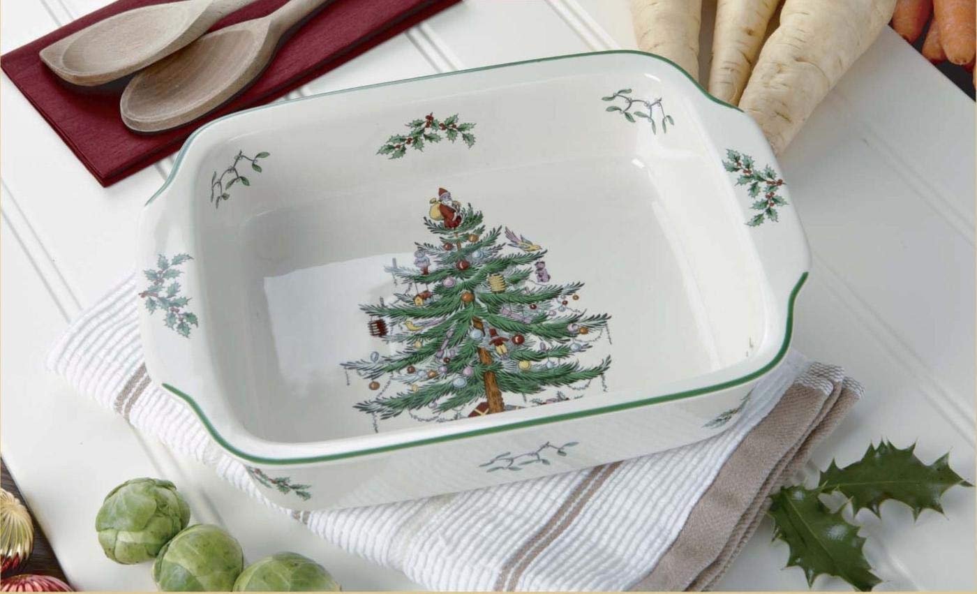 Spode ceramica resistente al horno rectángulo, perfecto para hornear y servir.