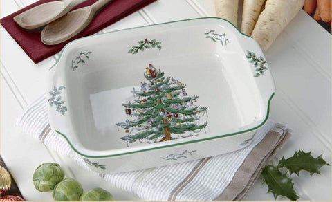 Spode ceramica resistente al horno rectángulo, perfecto para hornear y servir.