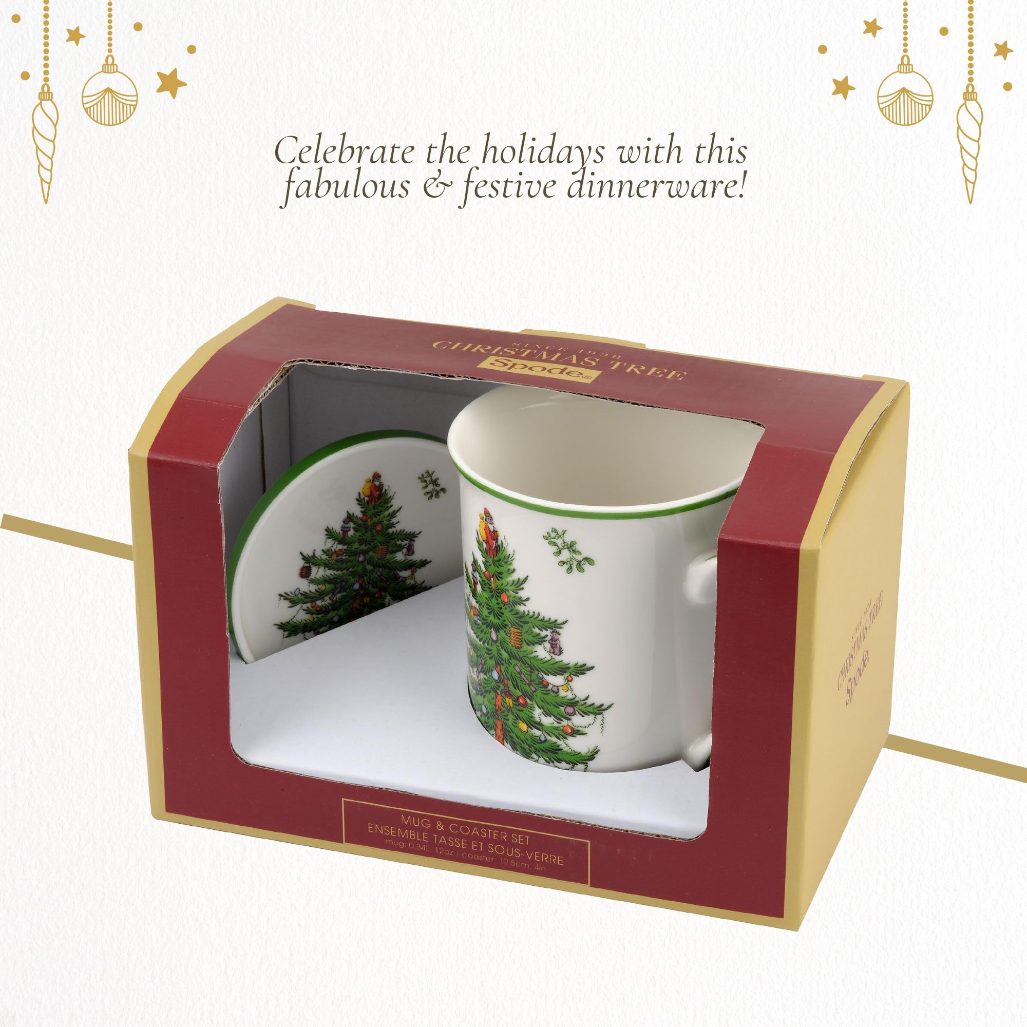 Posavasos Spode Christmas Tree apto para lavavajillas.