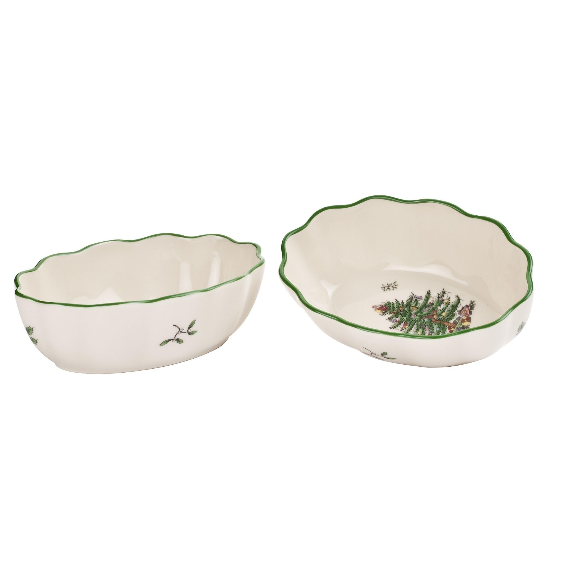 Bandeja oval Spode Christmas Tree para aperitivos, ideal para presentar con estilo