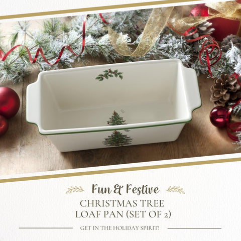 Conjunto de dos moldes para pan Spode Christmas Tree, ideal para hornear.