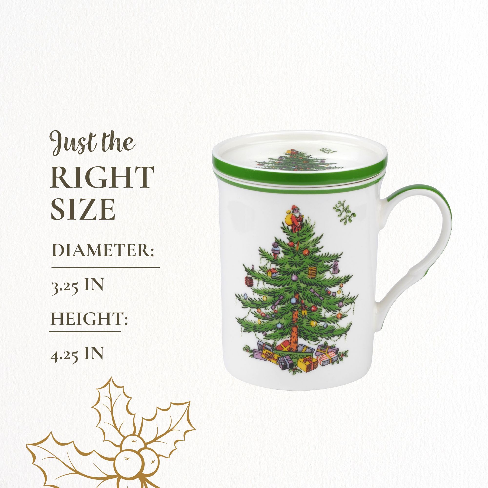 Diseño festivo de Spode Christmas Tree para mesa decorativa.