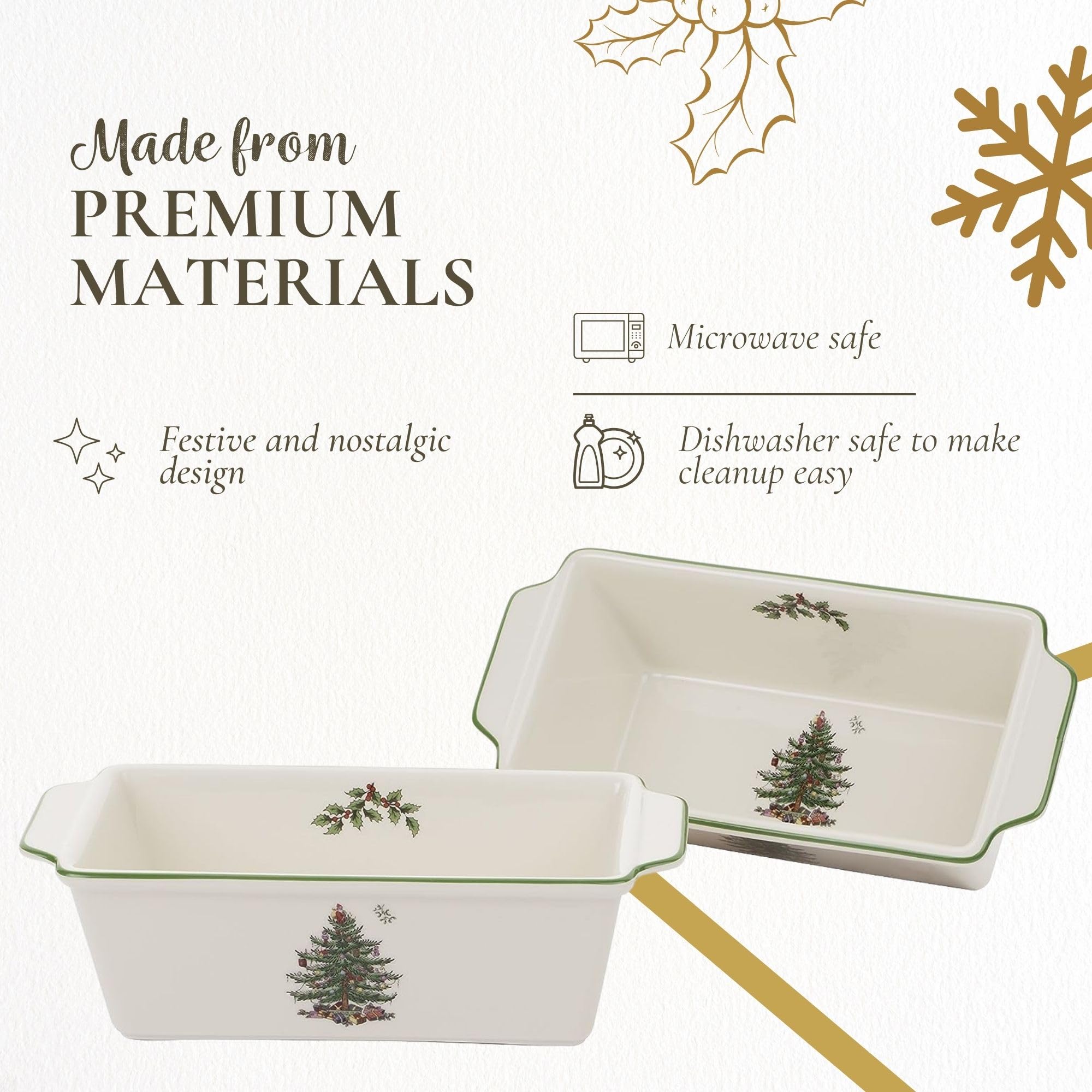 Molde para pan Spode Christmas Tree lavable en lavavajillas.