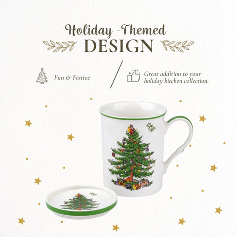 Porcelana fina Spode Christmas Tree, diseño elegante y duradero.
