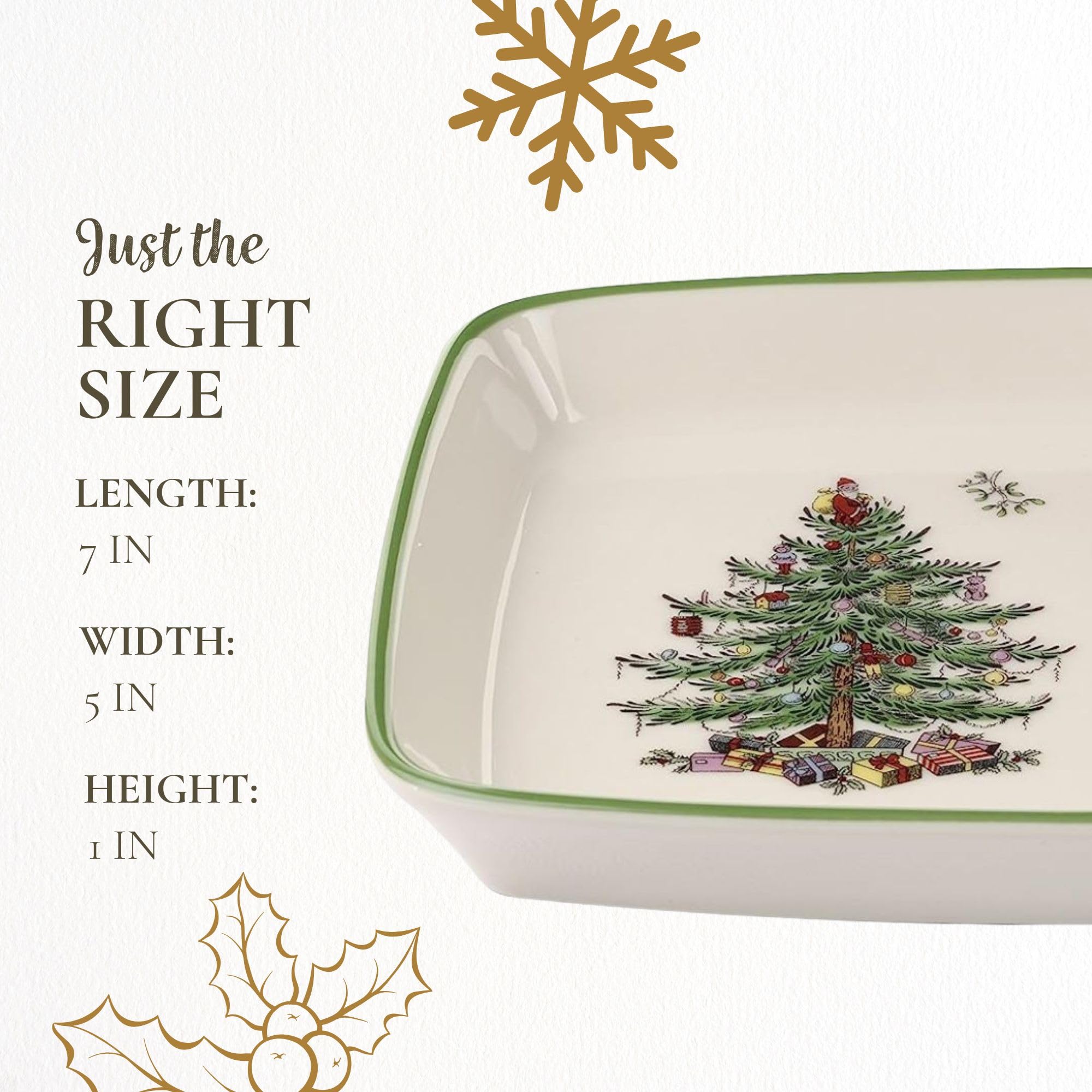 Spode Decoración Mesa Navidad Bandeja Sentimiento, decorativo centro de mesa para fiestas.