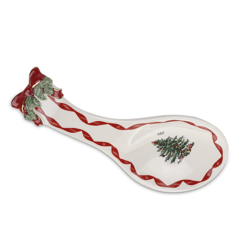 Spode Descanso de cucharas con motivos navideños ribbons, ideal para mantener utensilios organizados.