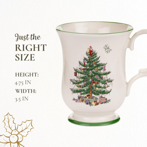 Detalle de arbol y Santa en Spode Navidad, ideal para coleccionistas.