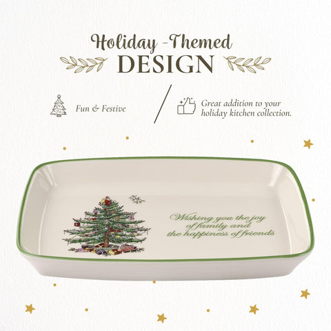 Spode Dulces Navidad Bandeja Sentimiento Rectangular ideal para dulces y pequeños caprichos.