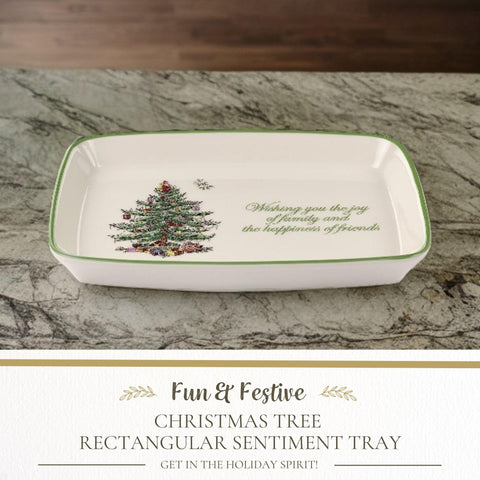 Spode Entremeses Navidad Bandeja Sentimiento Rectangular para presentar entrantes con elegancia.