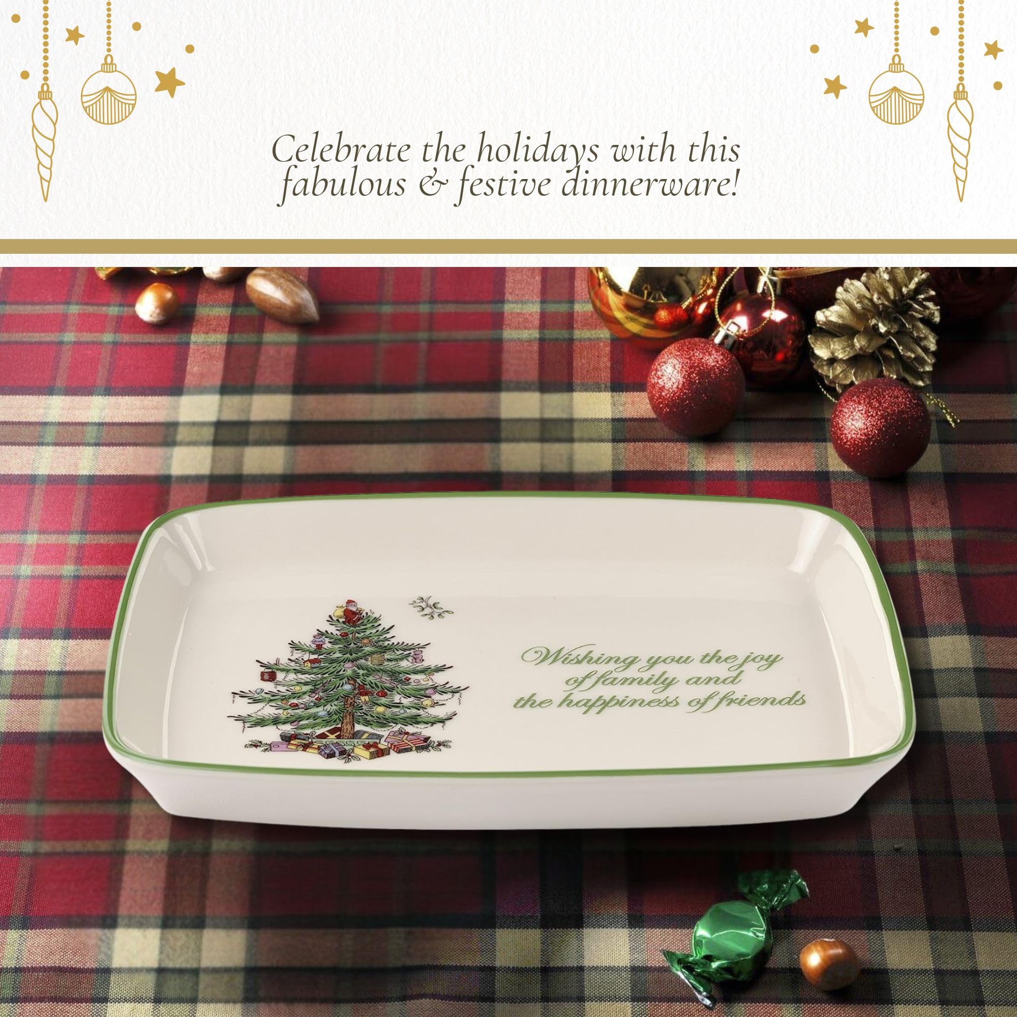 Spode Lavavajillas Apto Bandeja Navidad, limpieza rápida y cómoda tras la celebración.