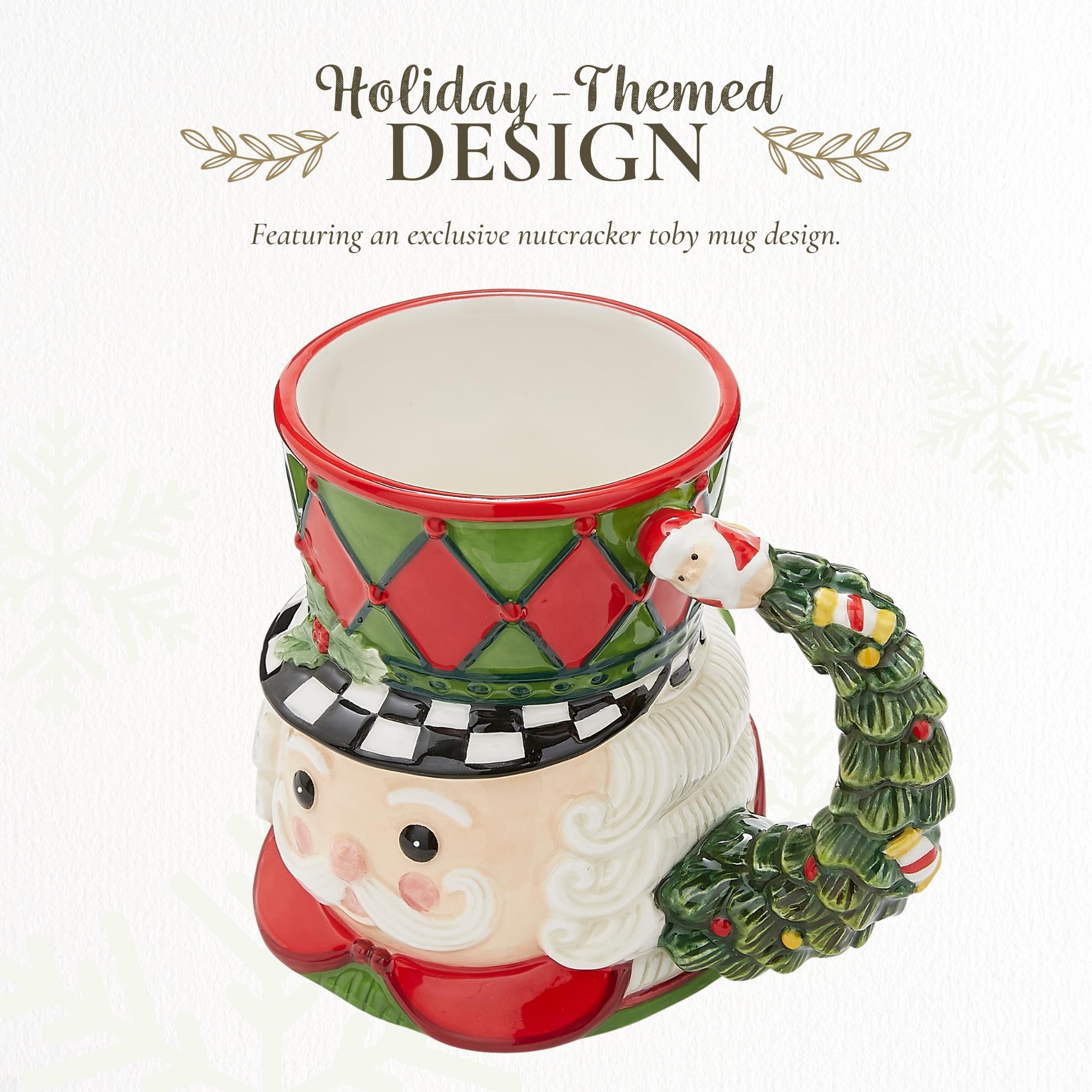 Spode Nutcracker Toby Mug, capacidad de 23 onzas para cacao o café