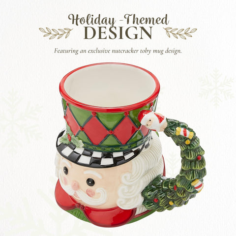 Spode Nutcracker Toby Mug, capacidad de 23 onzas para cacao o café