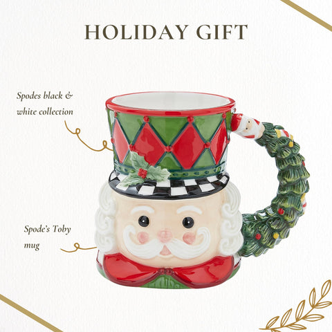 Spode Nutcracker Toby Mug, ideal para cacao, té o café caliente
