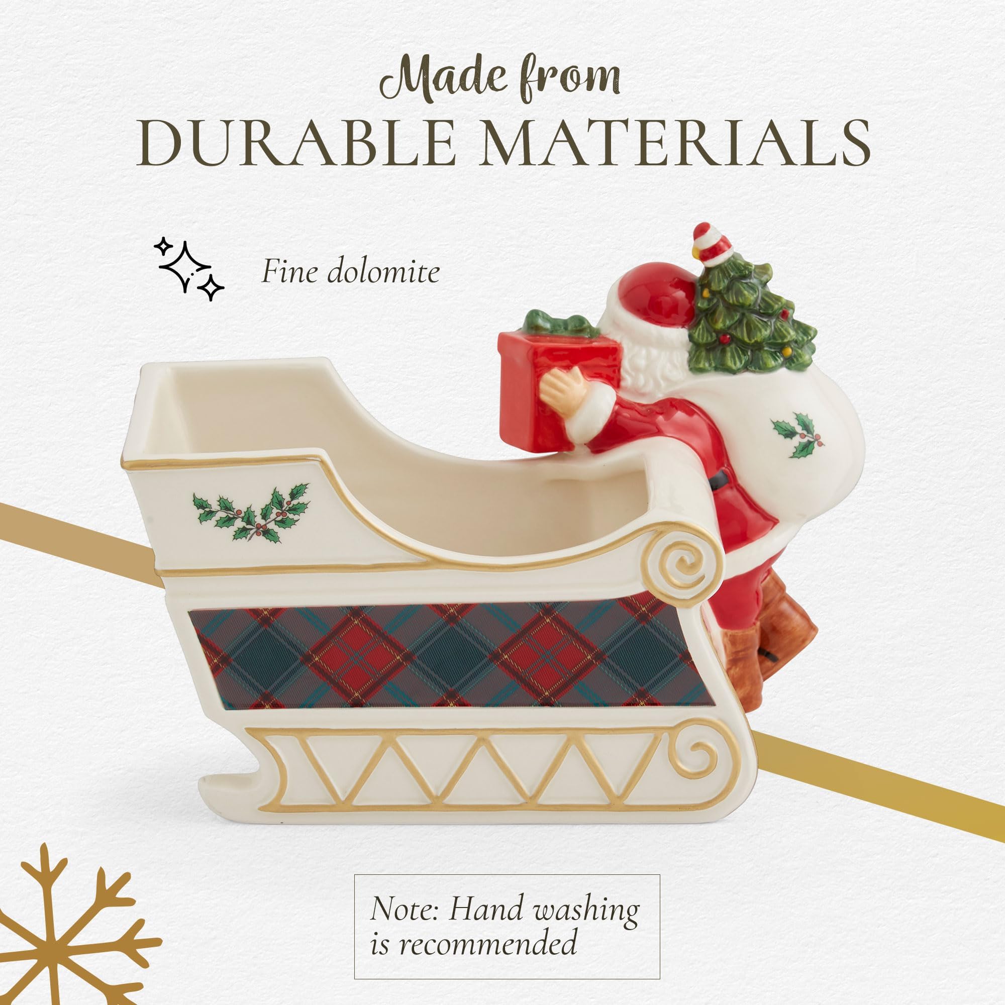 Spode pieza decorativa de trineo con Santa para displays festivos