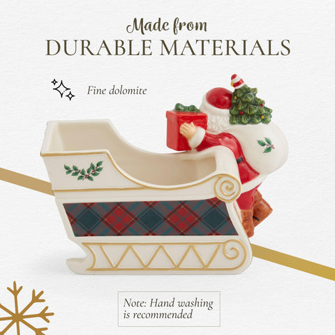 Spode pieza decorativa de trineo con Santa para displays festivos
